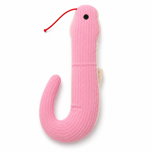 Plush Cat Kicker Toy – Pink Fish Design