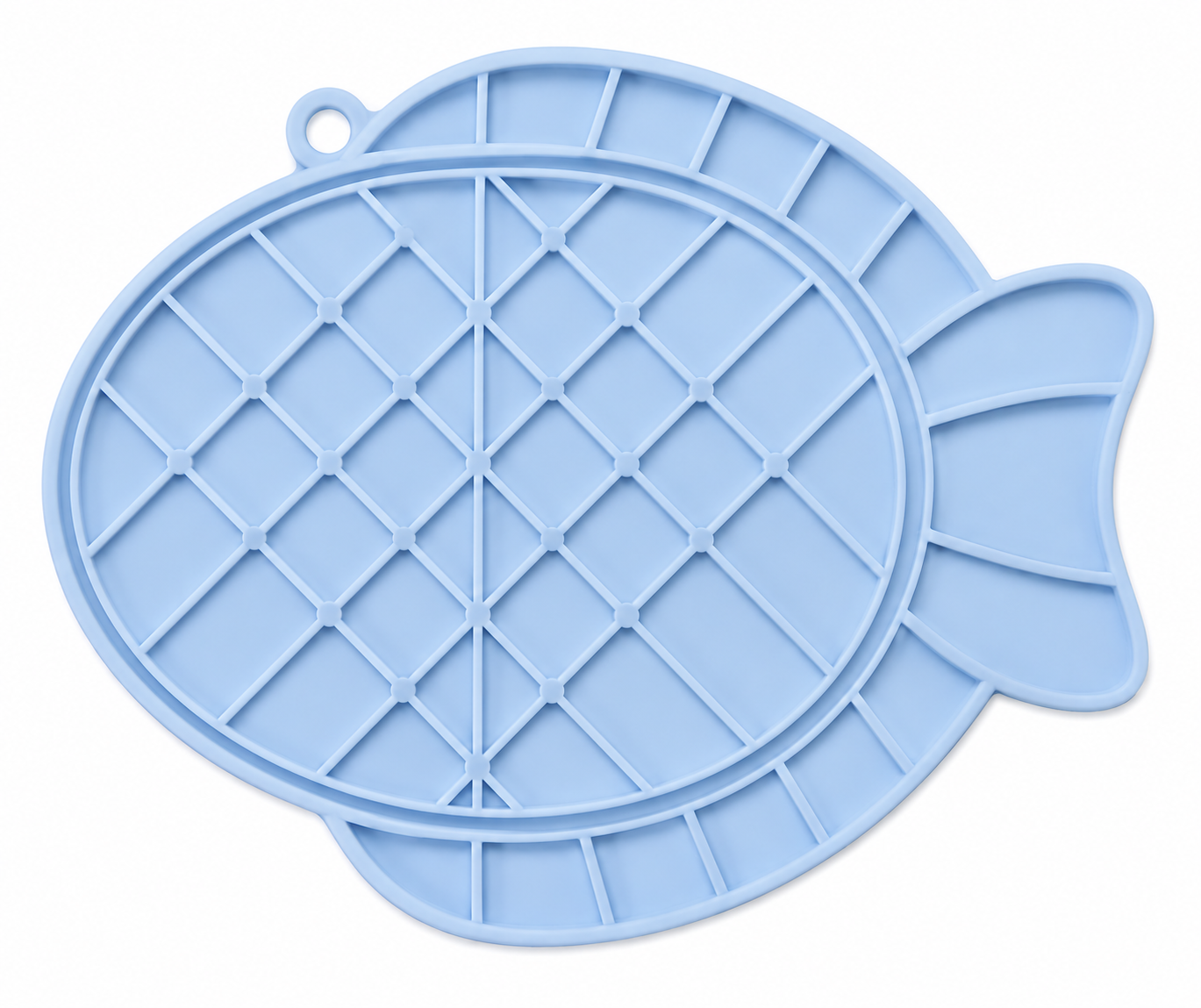 Pawsome Pet Pantry Fish-Shaped Silicone Lick Mat for Dogs with Suction Cups – Blue