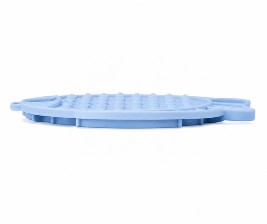 Fish-Shaped Silicone Lick Mat for Dogs – Light Blue