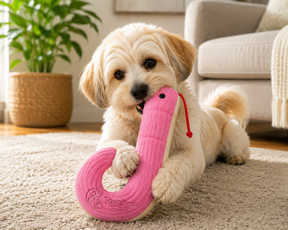 Plush Cat Kicker Toy – Pink Fish Design